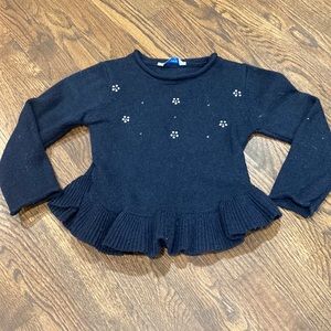 Mayoral Navy Blue Sweater with Beaded Accents